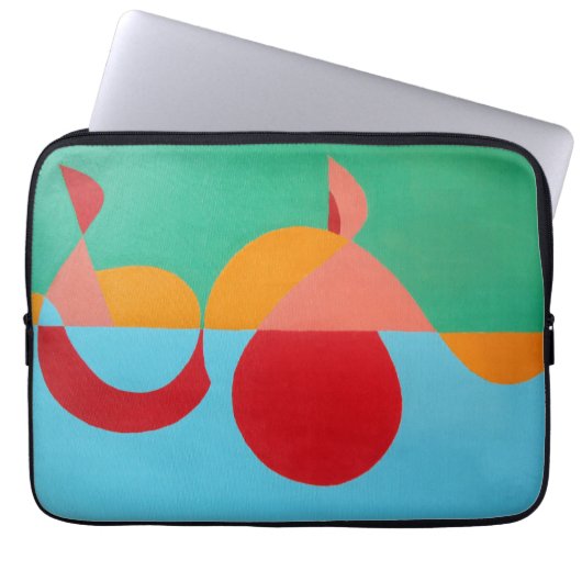 Modern Music Art Treble Clef Laptop Sleeve (Vorderseite)