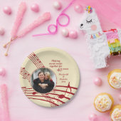 Modern MUSIC Foto 40. Ruby Wedding Jubiläum P Pappteller (Party)