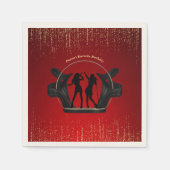 Modern Music Party Karaoke Birthday Paper Napkins Serviette (Vorderseite)