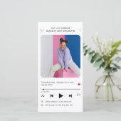 Modern Music Player Foto Abschluss Einladung (Stehend Vorderseite)