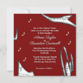 Modern Music Wedding Thema Einladung (Vorderseite)