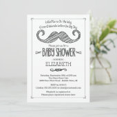 Modern Mustache Baby Shower Einladung (Stehend Vorderseite)
