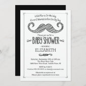Modern Mustache Baby Shower Einladung (Vorne/Hinten)