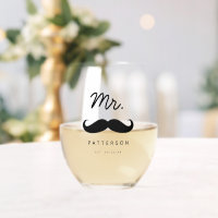 Modern Mustache Mr. Groom Wedding