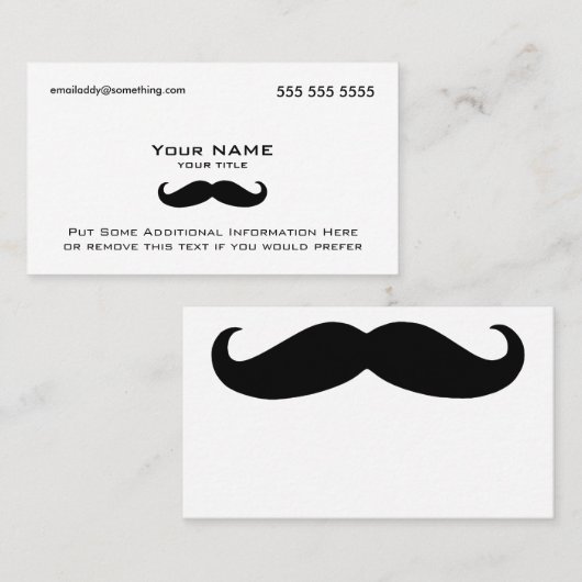 Modern Mustache Visitenkarte (Vorne/Hinten)