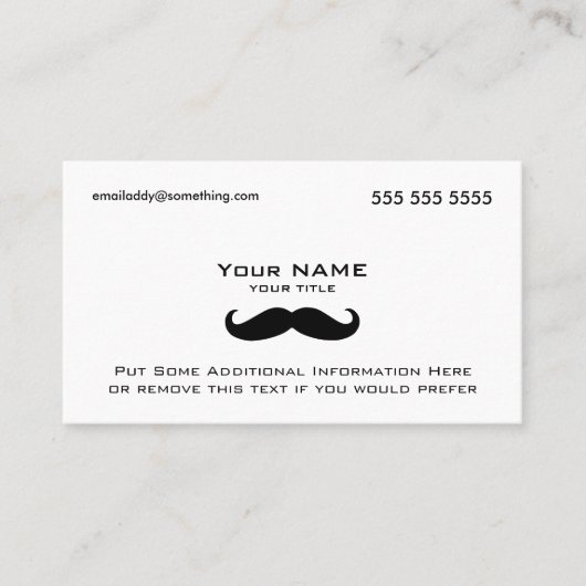 Modern Mustache Visitenkarte (Vorderseite)