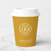 Modern Mustard Corporate Company Business Logo Pappbecher (Rückseite)
