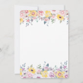 Modern Mustard Yellow and Lavender Floral Wedding Einladung (Rückseite)