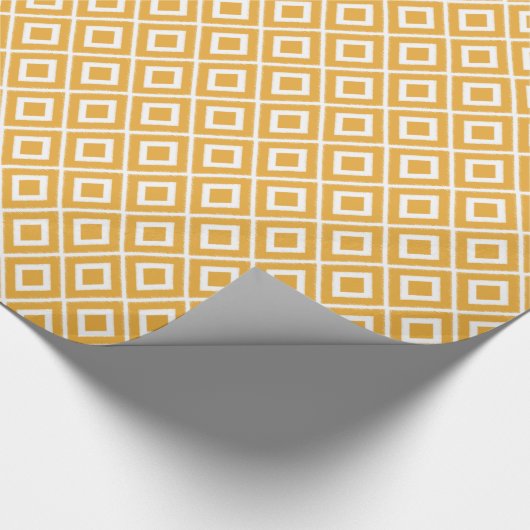 Modern Mustard Yellow Ikat Pattern Geschenkpapier (Ecke)
