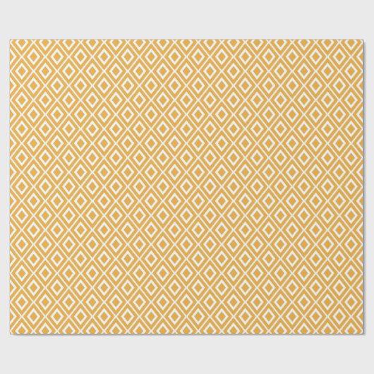 Modern Mustard Yellow Ikat Pattern Geschenkpapier (Flach)