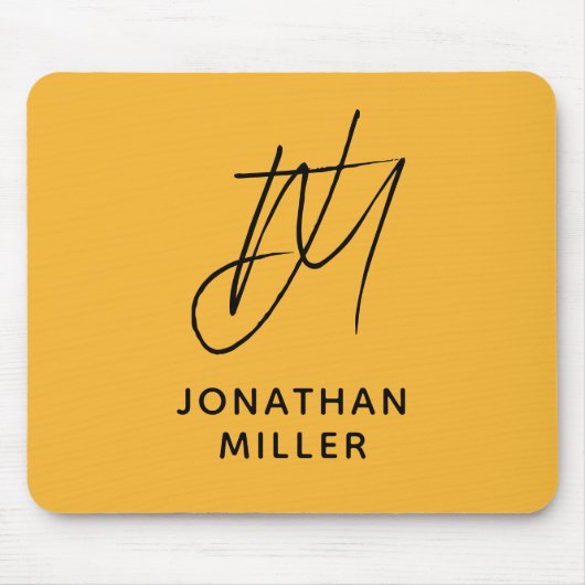 Modern Mustard Yellow Monogram Mousepad (Vorne)