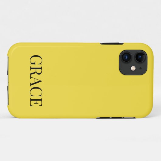 Modern Mustard Yellow Personalized Name Case-Mate iPhone Hülle (Rückseite (Horizontal))