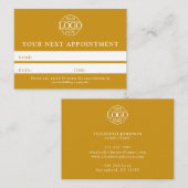 Modern Mustard Yellow Professional Simple Reminder Terminkarte (Vorne/Hinten)