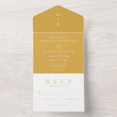 Modern Mustard Yellow Wedding All In One Einladung (Innen Boden)