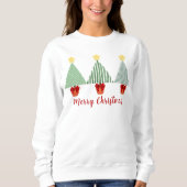 Modern Muster Merry Christmas Tree Sweatshirt (Vorderseite)