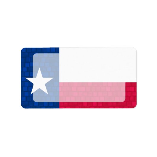 Modern Muster Texan Flag Adressaufkleber (Vorne)