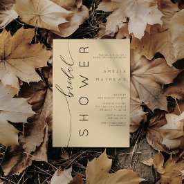 Modern Muted Gold & Black Bridal Shower Einladung