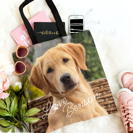 Modern My Best Friend Picture Liebe Paw Print Tasche