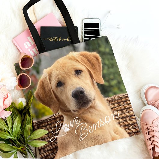 Modern My Best Friend Picture Liebe Paw Print Tasche