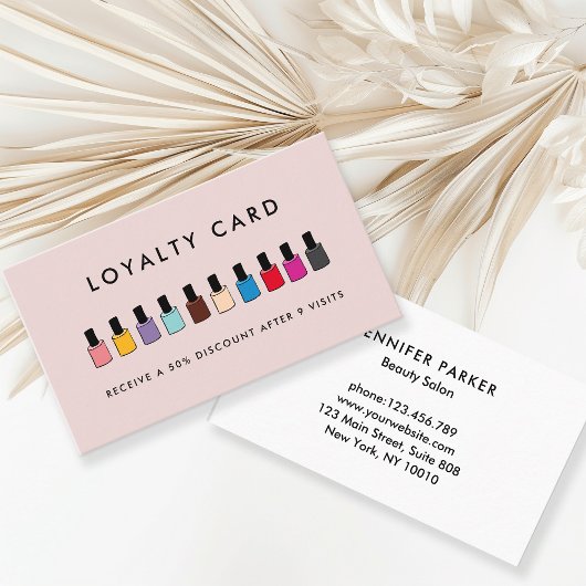 Modern Nagellack Loyalität Salon Visitenkarte