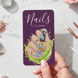 Modern Nail Art Studio Stylish Manicurist Artist Visitenkarte