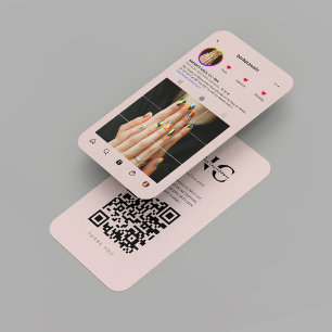 Modern Nail Artist Beauty Salon Instagram Pink Visitenkarte