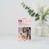 Modern Nail Artist Beauty Salon Pink Instagram Visitenkarte (Stehend Vorderseite)