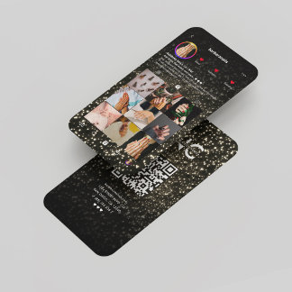 Modern Nail Artist Black Instagram Gold Glitzer Visitenkarte