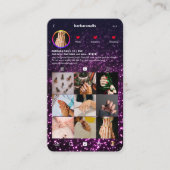 Modern Nail Artist Black Instagram Pink Glitzer Visitenkarte (Vorderseite)