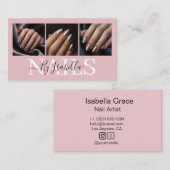 Modern Nail Artist Photo Typography Visitenkarte (Vorne/Hinten)