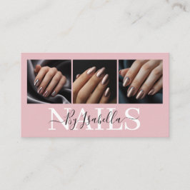 Modern Nail Artist Photo Typography Visitenkarte