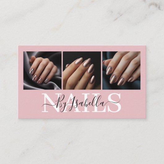 Modern Nail Artist Photo Typography Visitenkarte (Vorderseite)