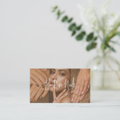 Modern Nail Manicurist Technician Photo Collage  Visitenkarte (Stehend Vorderseite)