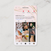 Modern Nail Salon Instagram Pink Gold Glitzer Visitenkarte (Vorderseite)