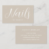 Modern Nail Salon Typography Script  Visitenkarte (Vorne/Hinten)