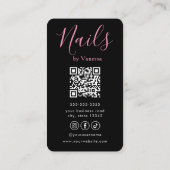 Modern Nail Technician Nails Art Salon Qr Code Visitenkarte (Rückseite)