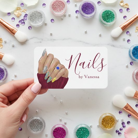 Modern Nail Technician Personal Branding Chic Visitenkarte