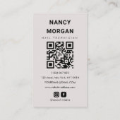 Modern Nail Technician Photo Collage Qr Code Visitenkarte (Rückseite)
