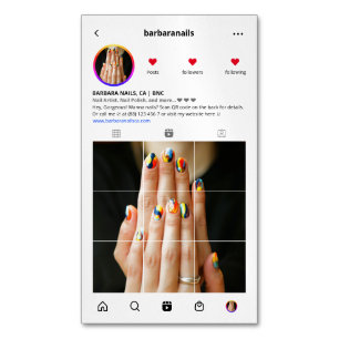 Modern Nails Beauty Salon Instagram Nail Artist Magnetische Visitenkarte