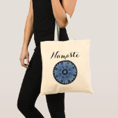 Modern Namaste Blue Mandala Tragetasche (Vorderseite (Produkt))