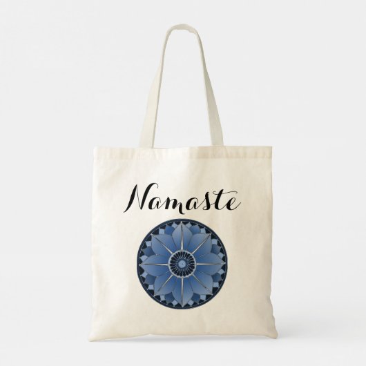 Modern Namaste Blue Mandala Tragetasche (Rückseite)