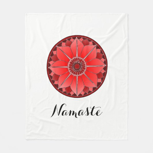 Modern Namaste Red Mandala Fleecedecke (Vorderseite)