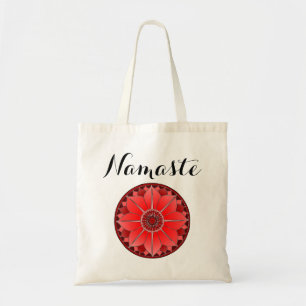 Modern Namaste Red Mandala Tragetasche