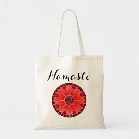 Modern Namaste Red Mandala Tragetasche (Vorne)