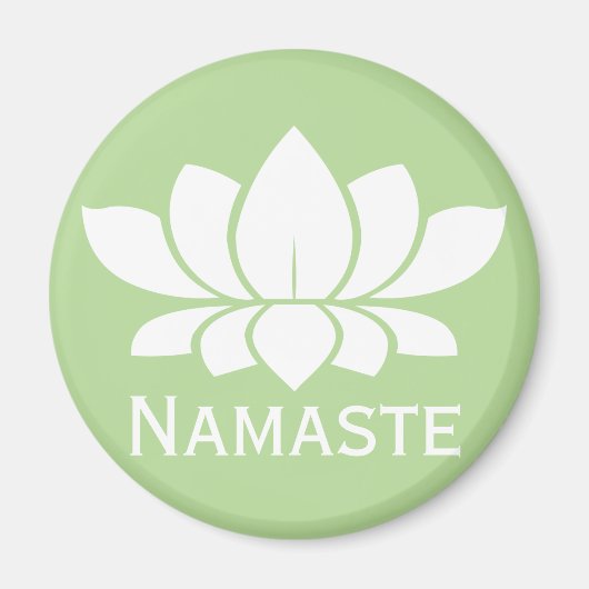 Modern Namaste White Lotus Blume Magnet (Vorne)