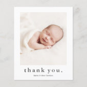 Modern Name 2 Foto Baby Danke Karte (Vorderseite)