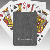 Modern Name Black Denim Print Spielkarten