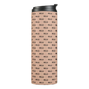 Modern Name Einfach & stilvoll Muster Dusty Rose Thermosbecher