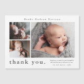 Modern Name Foto Collage Baby Danke Karte (Vorderseite)