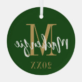 Modern Name für Monogramm - Benutzerdefinierter Fa Ornament Aus Glas (Rückseite)